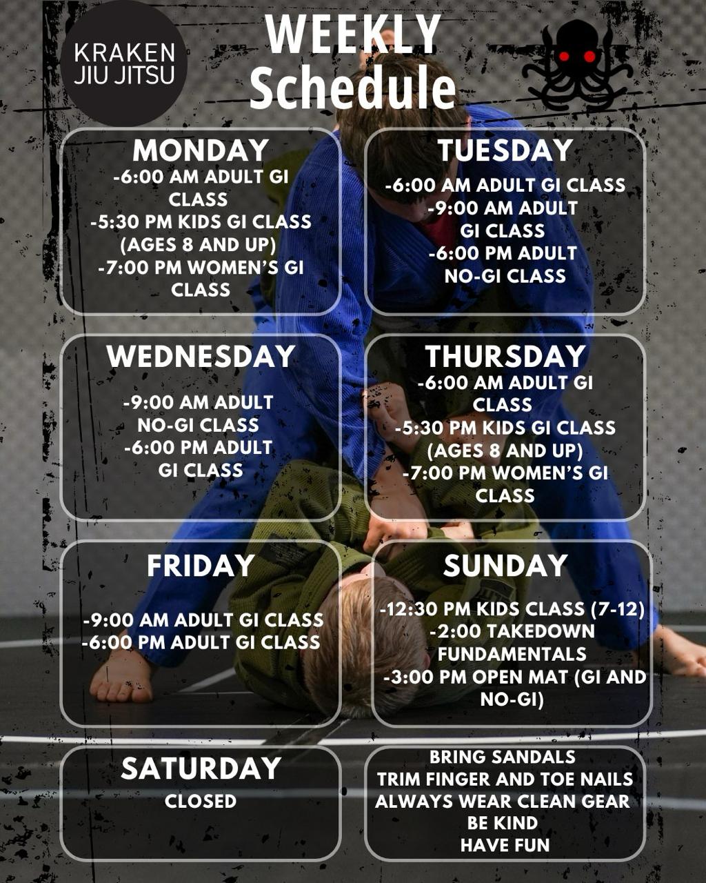 Kraken - Cadillac schedule Oct 2025